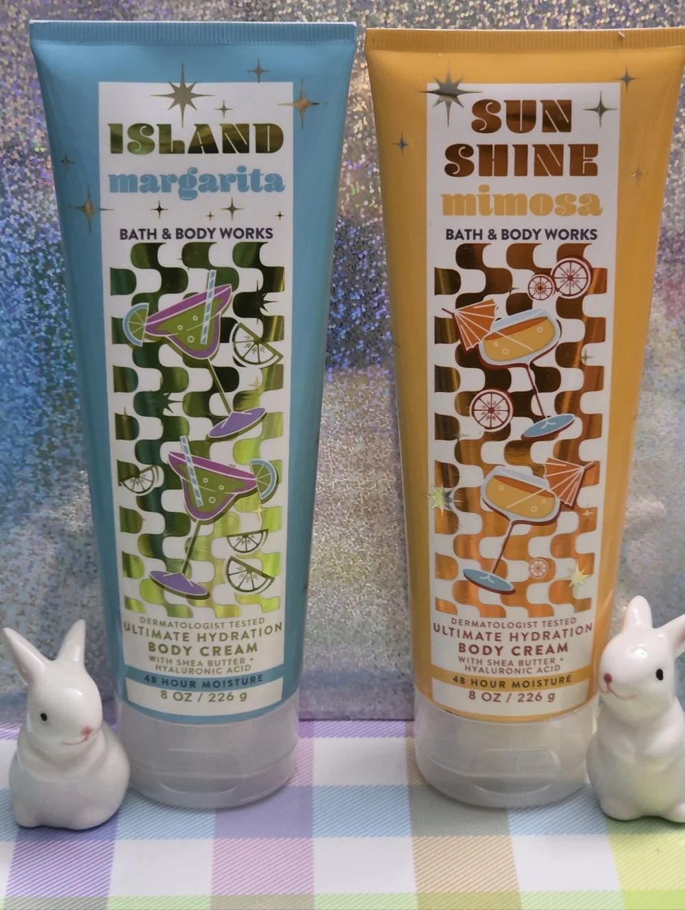 Bath & Body Works Island Margarita & Sunshine Mimosa Body Cream Set NEW Rare